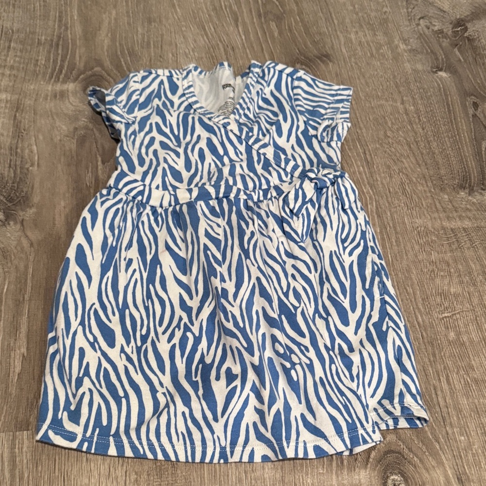 Diane Von Furstenberg Blue and White Zebra Print Kids Dress